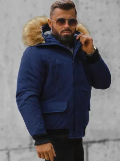 Online Herren Winterjacke Dunkelblau JS/M2019/215 Herren Winterjacken | Jacken