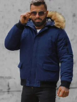 Online Herren Winterjacke Dunkelblau JS/M2019/215 Herren Winterjacken | Jacken