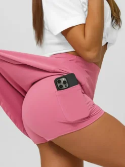 Outlet Sportrock mit Leggings Dunkelpink JS/17K590/111 Damen Fitness | Sportröcke