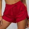 Hot Sportshorts für Damen Dunkelrot JS/XY24015S Damen Trainings Shorts