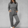 Fashion Zweiteiliges Trainingsanzug-Set Anthrazit JS/8C78/5 Damen Trainingsanzüge Ohne Kapuze
