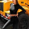 Fashion Zweiteiliges Trainingsanzug-Set O/22060Z Damen Fitness | Fitnessanzüge Ohne Motiv