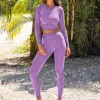 Outlet Zweiteiliges Trainingsanzug-Set O/22060Z Damen Fitness | Fitnessanzüge Ohne Motiv
