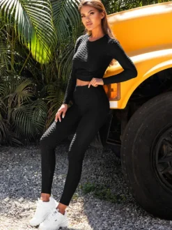 Fashion Zweiteiliges Trainingsanzug-Set O/22060Z Damen Fitness | Fitnessanzüge Ohne Motiv